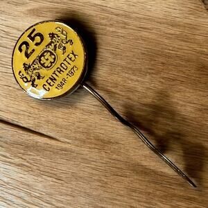 Vintage Centrotex Hat Lapel Pin Czechoslovakian Collectible 25 Anniversary 70s
